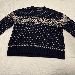 Ralph Lauren Navy and Cream Crewneck Sweater